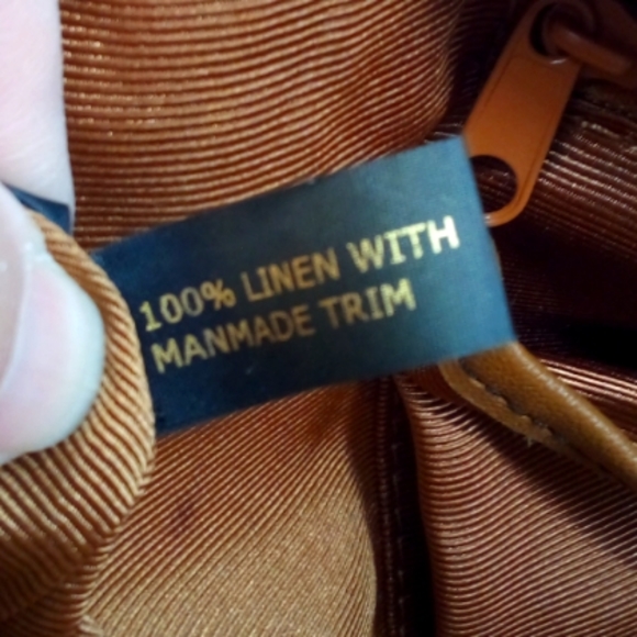 Etienne Aigner Sweet Linen Floral Spring Tan Vegan Handbag Crossbody Strap Bag - Picture 4 of 14